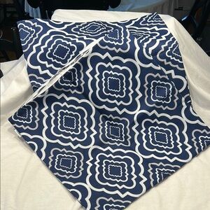 Navy and White Geometric Throw Pillow Covers, set of 2